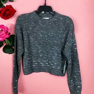 Abound Womens Size Small Black White Sweater Textured Ribbed Hem Cuff NWT